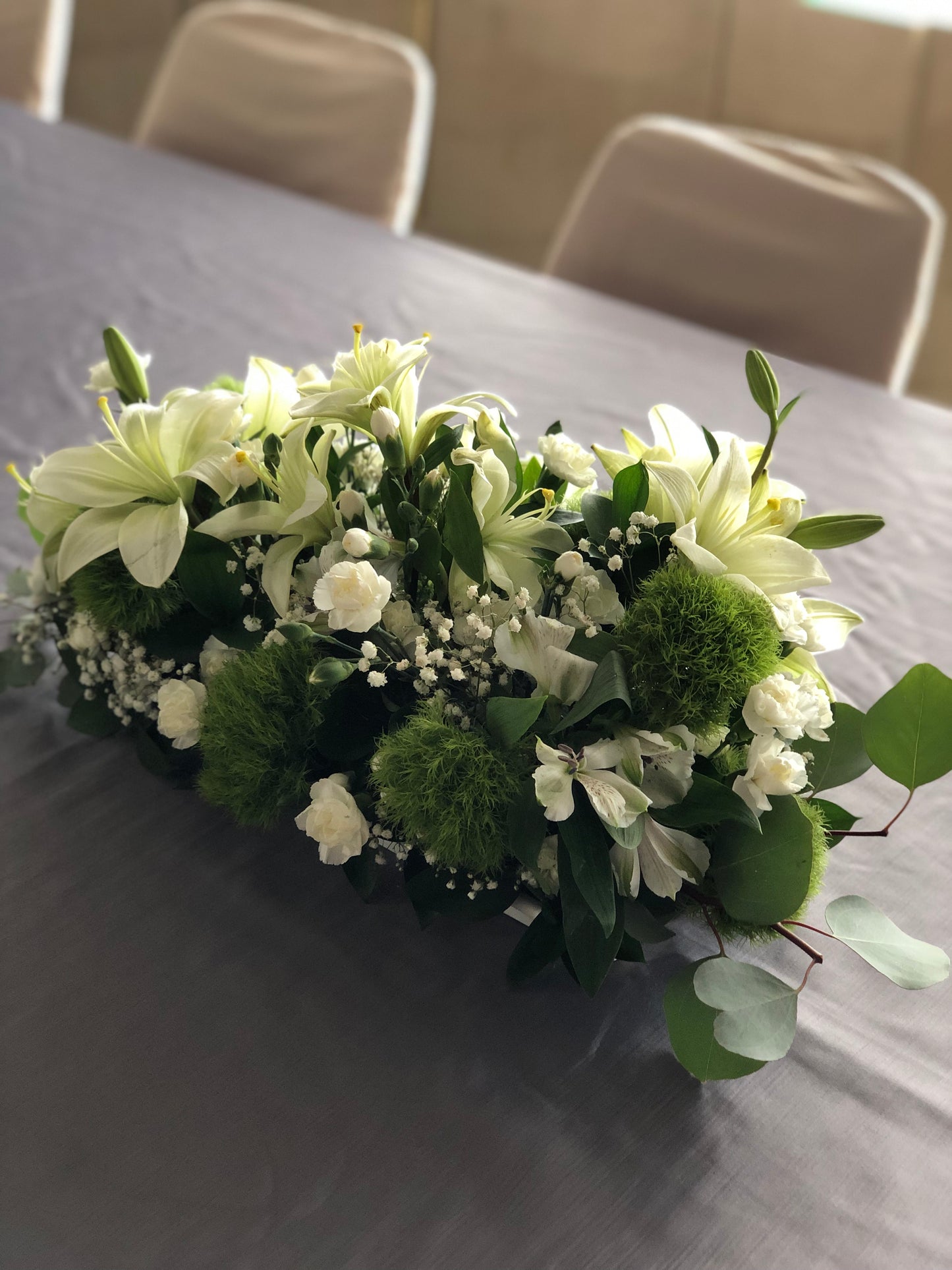 Centro de mesa alargado